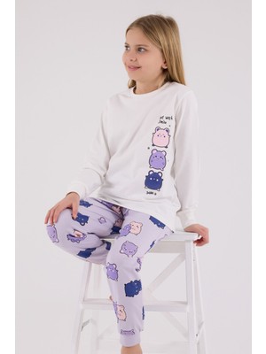 Rolypoly Kız Çocuk Beyaz Pijama Takımı