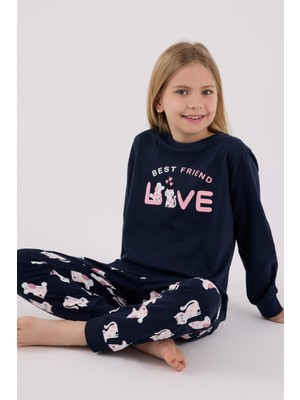 Rolypoly Kız Çocuk Lacivert Pijama Takımı