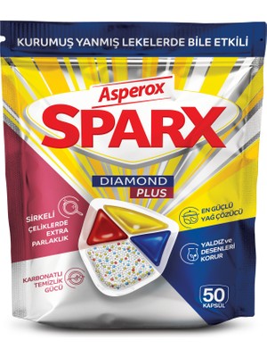 Asperox Sparx Diamond Plus Bulaşık Makinesi Kapsülü 50'li