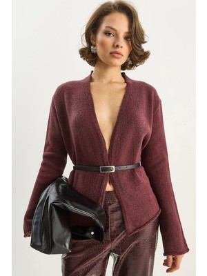 Shade Kadın Kemer Detaylı Triko Hırka