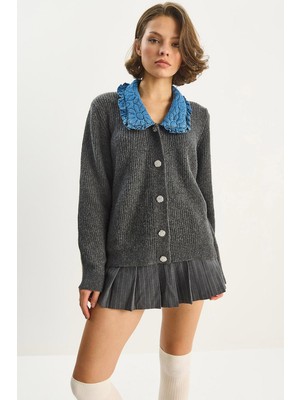 Shade Kadın Yaka Detaylı Triko Hırka