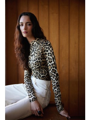 Suud Collection Kahverengi Leopar Body