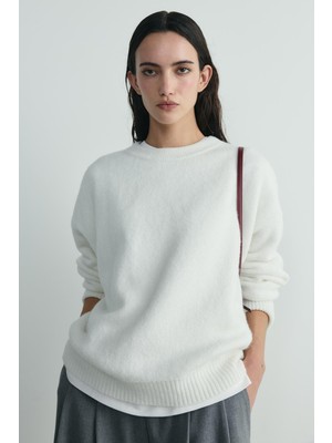 Suud Collection Ekru Bella Oversize Kazak