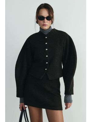 Suud Collection Acı Kahve Gigi Mini Etek
