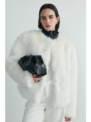 Suud Collection Ekru Lexi Suni Kürk Ceket