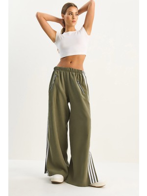 Shade Kadın Şeritli Beli Lastikli Cep Detaylı Mevsimlik Palazzo Pantolon