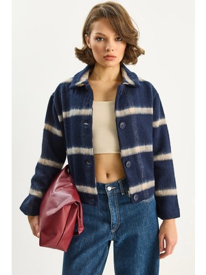 Shade Kadın Cep Detaylı Astarlı Ekose Mont