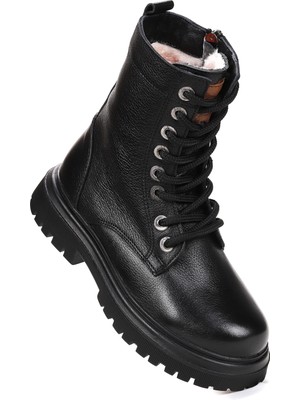 Kiko Kids Tife %100 Deri Fermuarlı Erkek Çocuk Bot Ayakkabı