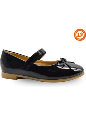 Kids A More Jessica Tek Cırtlı Pu Deri Kız Çocuk Babet Ayakkabı Siyah