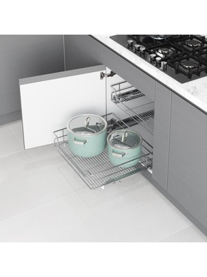 Dizaynaks Tel Çekmece Sepeti Bağımsız Çift Açılım Tandem Raylı 55 Cm