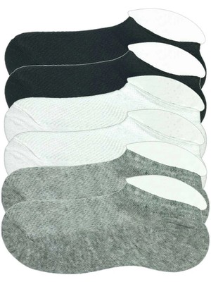 Litaetrend 6 Adet Çocuk Sneaker Patik Çorap Siyah Beyaz Gri