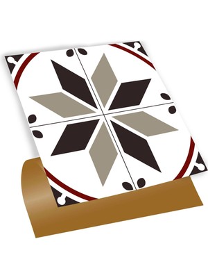 Tink Kendinden Yapışkanlı Seramik ve Yer Döşemesi Çarkıfelek Desenli Pvc Karo 30X30 cm (4 Adet) 0,36M²