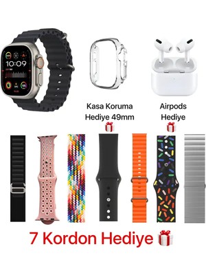 Leerfei Watch Ultra 2 Max Suit Akıllı Saat 7 Kordon 1 Kulaklık Seti