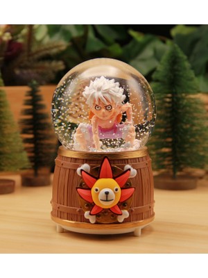 Anime One Piece Işıklı ve Müzikli Kar Küresi Büyük Boy - A Kalın Cam ve Sert Polyester Malzeme