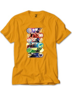 Marvel Heroes Sarı Tişört Liyada