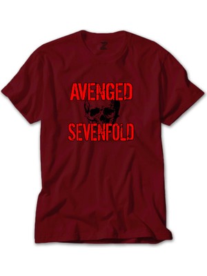 Avenged Sevenfold Skull Kırmızı Tişört Liyada