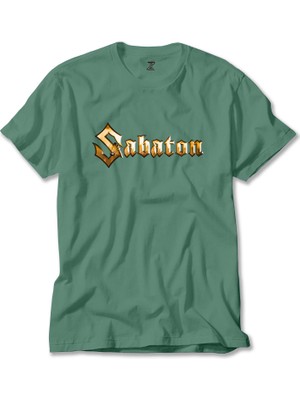 Sabaton Logo Gold Yeşil Tişört Liyada