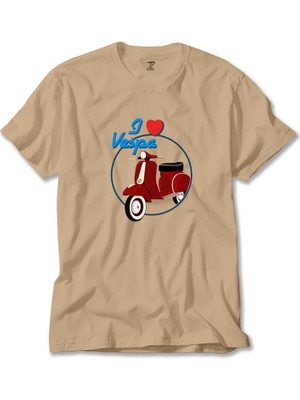 Vespa I Love Krem Tişört Liyada