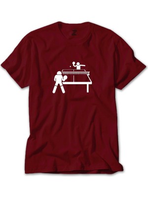 Ping Pong Table Tennis Round Kırmızı Tişört Liyada