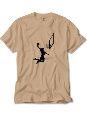 Basketball Smack Silhouette Krem Tişört Liyada