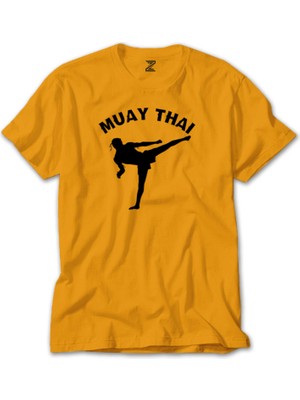 Karate Muay Thai Silhouette Sarı Tişört Liyada