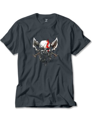 God Of War Skull Kratos Füme Tişört Liyada