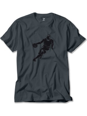 Basketball Hoop Siluet Füme Tişört Liyada