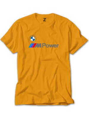 Bmw Logo M Power Yazı Sarı Tişört Liyada