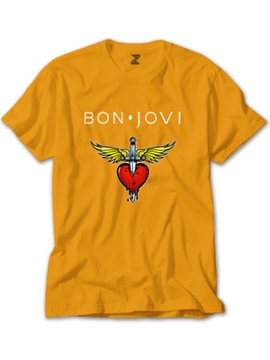 Bon Jovi Hearth Sarı Tişört Liyada
