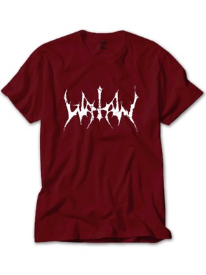 Watain Logo Yazı Kırmızı Tişört Liyada