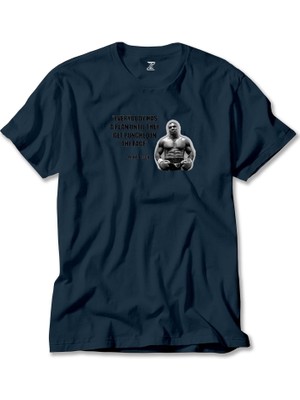 Mike Tyson Fighter Quote Lacivert Tişört Liyada