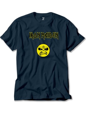 Iron Maiden Face Lacivert Tişört Liyada