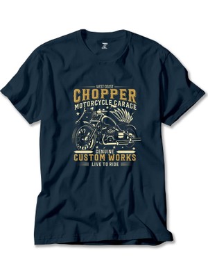 West Coast Chopper Motorcycle Lacivert Tişört Liyada