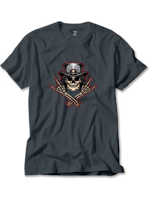 Slash Skull Füme Tişört Liyada
