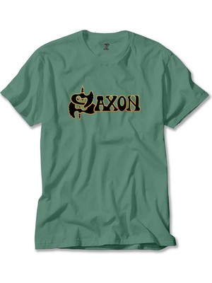 Saxon Gold Logo Yeşil Tişört Liyada