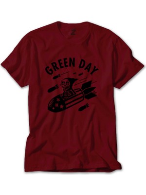 Green Day Skeleton Kırmızı Tişört Liyada
