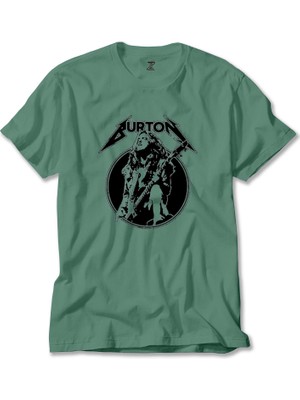 Metallica Cliff Burton Guitar Yeşil Tişört Liyada