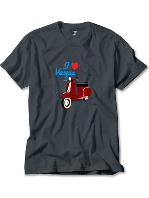 Vespa I Love Füme Tişört Liyada