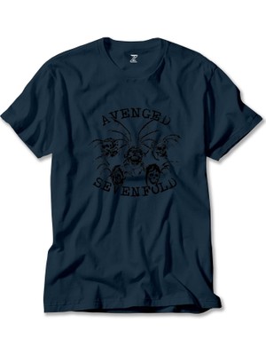 Avenged Sevenfold Smile Skulls Lacivert Tişört Liyada