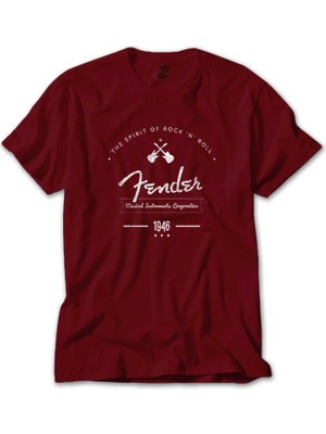 Fender Logo 4 Kırmızı Tişört Liyada