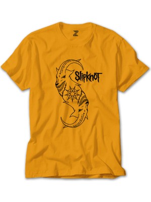 Slipknot Goat Logo Sarı Tişört Liyada