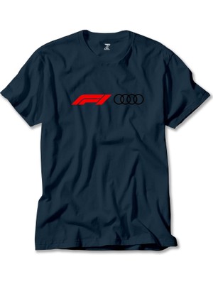 F1 Audi Logo Lacivert Tişört Liyada