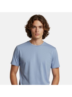 Blinky London Bisiklet Yaka T-Shirt Mısır Pamuğu Sky Blue