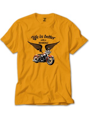 Vintage Harley Chopper Sarı Tişört Liyada