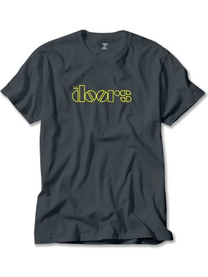 The Doors Logo Yellow Füme Tişört Liyada