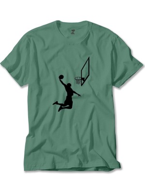 Basketball Smack Silhouette Yeşil Tişört Liyada