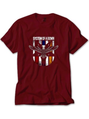 System Of A Down Eagle Colors Kırmızı Tişört Liyada
