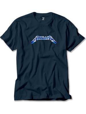 Metallica Logo Blue Lacivert Tişört Liyada