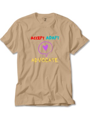 Accept Adapt Advocate Krem Tişört Liyada