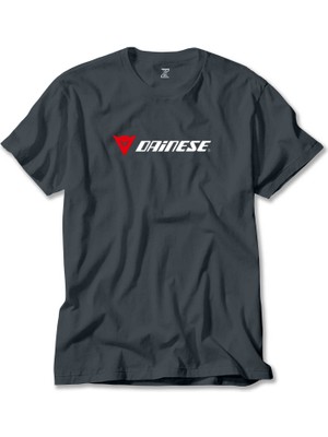 Dainese Logo Text Füme Tişört Liyada
